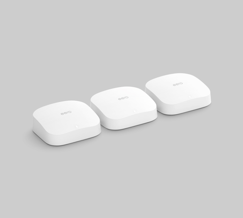 eero 6 dual-band mesh Wi-Fi 6 system with built-in Zigbee smart home  hub (3-pack, three eero 6 routers)